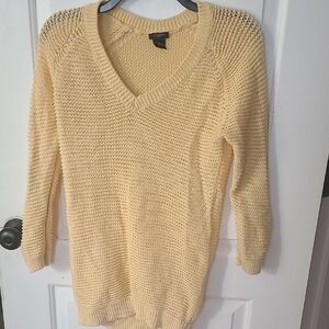 Ann Taylor Sunny Yellow Cotton Knit Sweater